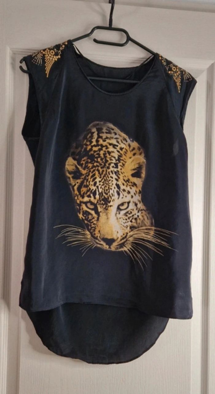 Debardeur en soie, motif léopard - photo numéro 7