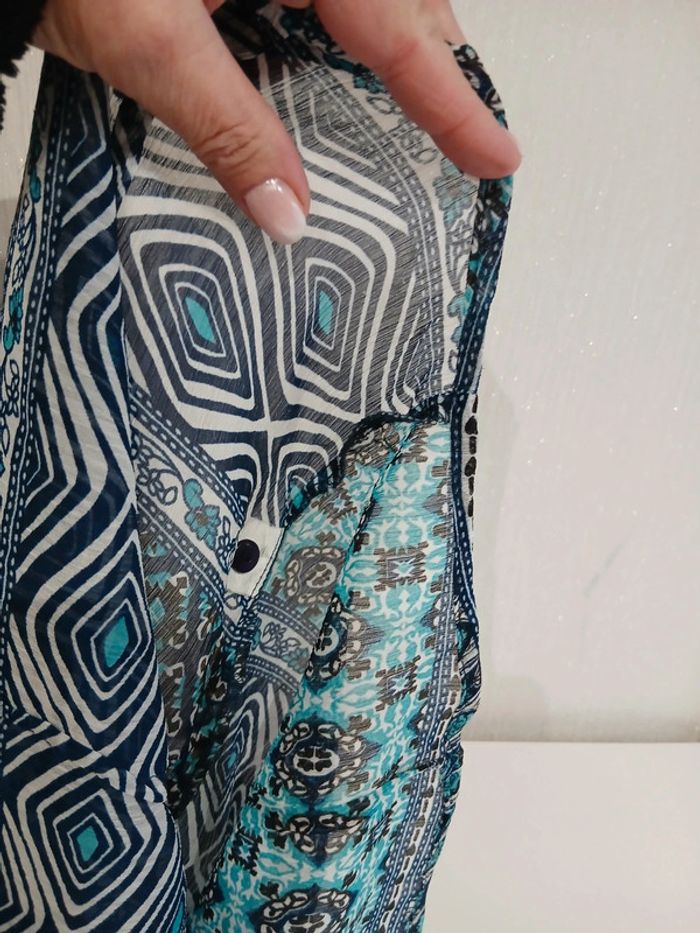 Blouse bleu et turquoise transparente 38 - photo numéro 7