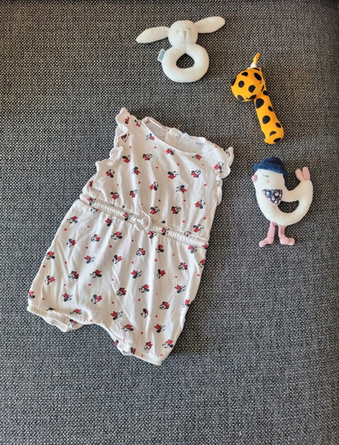 Combishort/barboteuse coton Minnie 12 mois