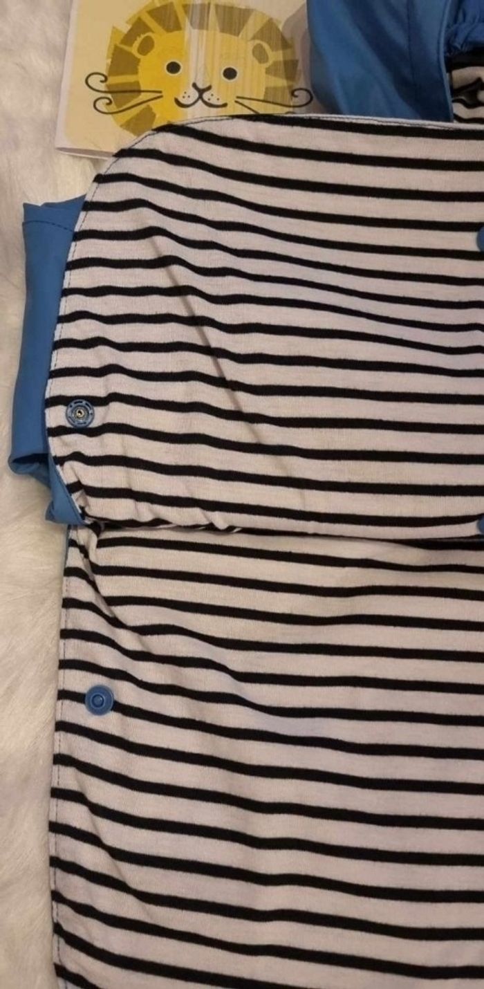 NEUF(non porté) 🏷🥰😍🤩⚘️👍👍👍cire coupe paletot 12 mois + casquette 💙💙🪼🐬🐋🐳⚘️🥰😍🤩 - photo numéro 2