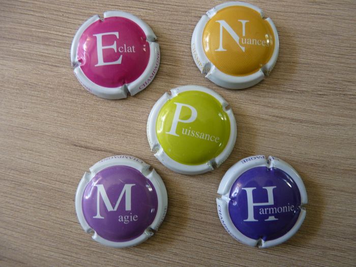 Plaque muselet champagne série alphabet collection lot capsules TBE - photo numéro 2
