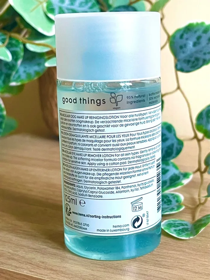 HEMA micellar eye make up remover demaquillant yeux vegan neuf - photo numéro 3