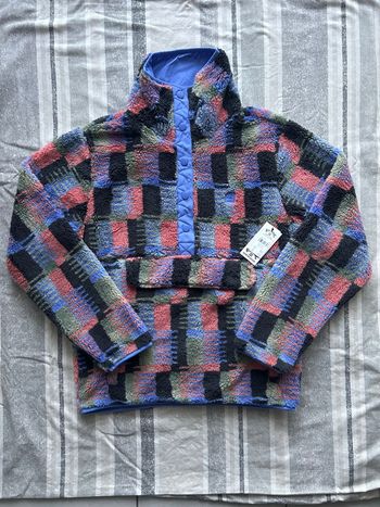 Pull polaire Billabong à carreaux – Taille M – Multicolore chaud