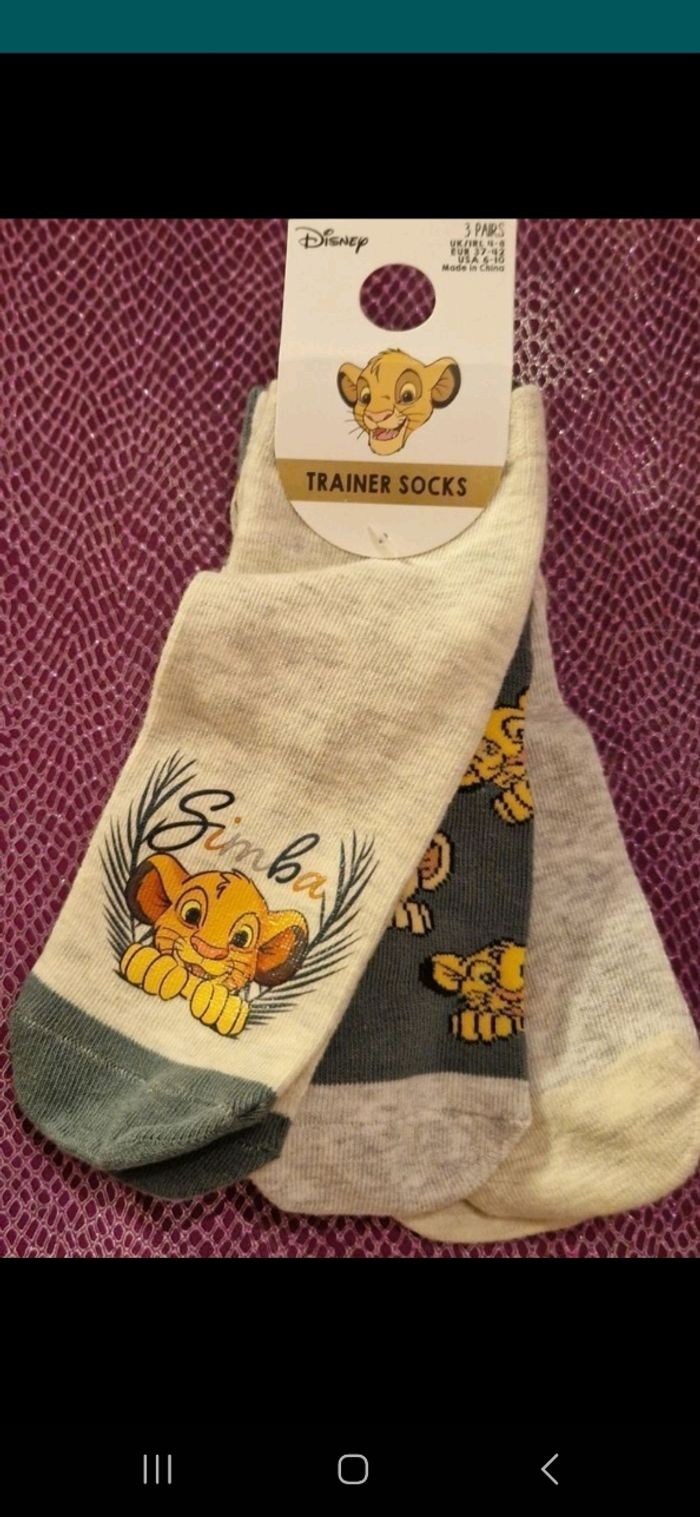 Lot de 3 socquettes le roi lion 37-42