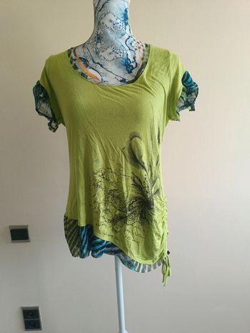 Tee shirt fantaisie t 42 vert pomy