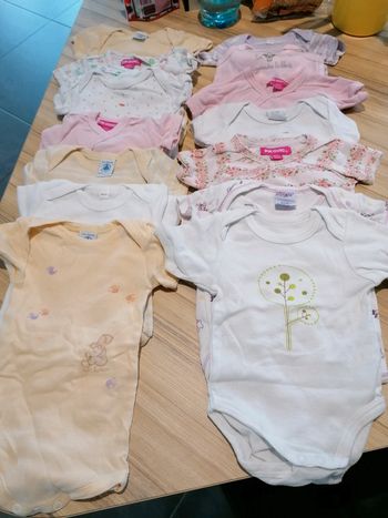 Lot de 14 bodies 3 mois manches courtes