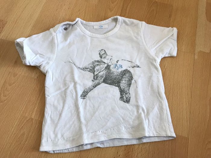 Tee shirt blanc manches courtes 6 mois Grain de blé