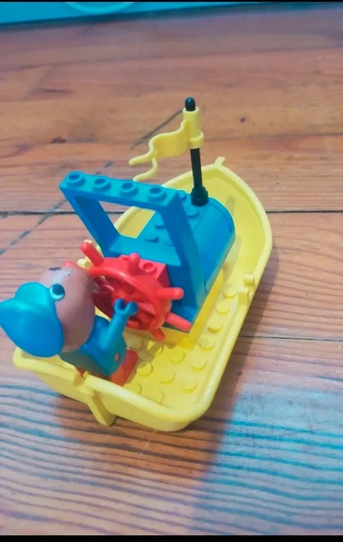 Lego fabuland 3797 pêcheur dans son bateau de collection années  80 - photo numéro 2