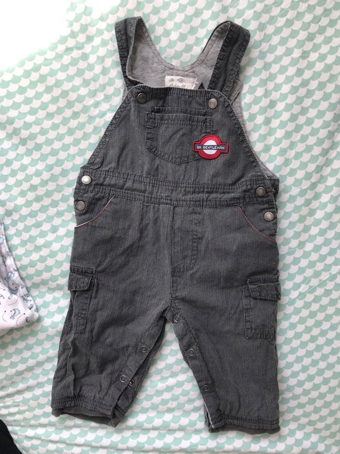 Salopette velours grise