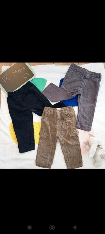 Lot pantalons velours 18 mois