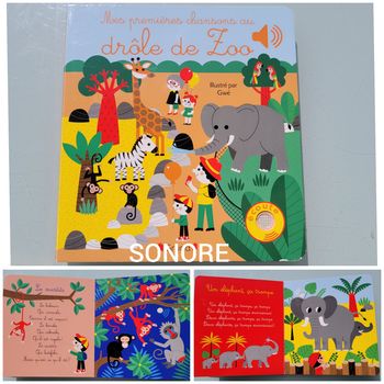 Livre sonore Gründ 🐅 Mes premières chansons au drôle de zoo 🦓