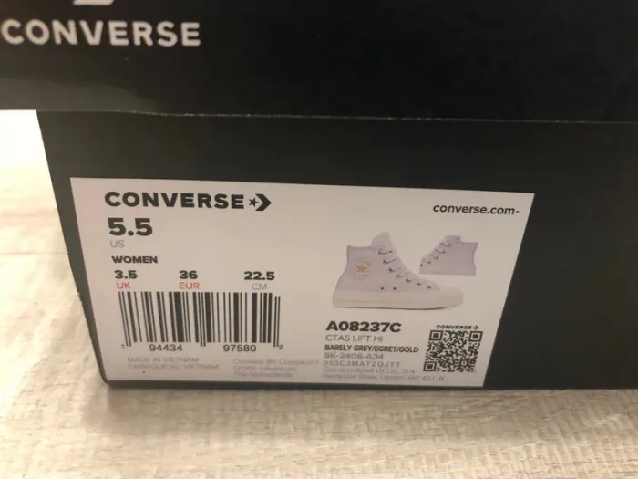 Converse baskets montantes grises et dorées 36·Neuf avec étiquette·Converse - photo numéro 3