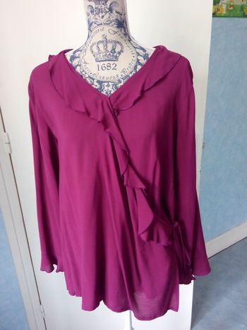 Faby27800 Chemisier femme "Boutique Edmée", bordeaux,100% viscose T 44