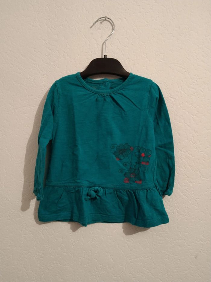 tee shirt manches longues turquoise fille 2 ans la cie des petits
