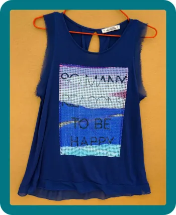 Top  bleu Sans manches Pull &Bear Taille M