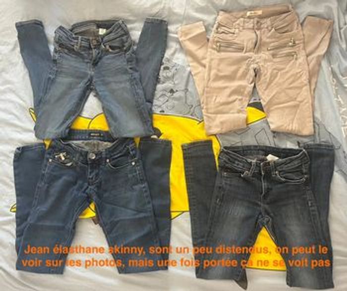Lot 7 jeans & 4 pantalons T34/XS - photo numéro 4
