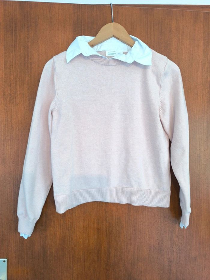 Haut rose effet chemise