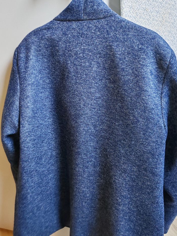 Manteau  automne bleu chiné - photo numéro 3