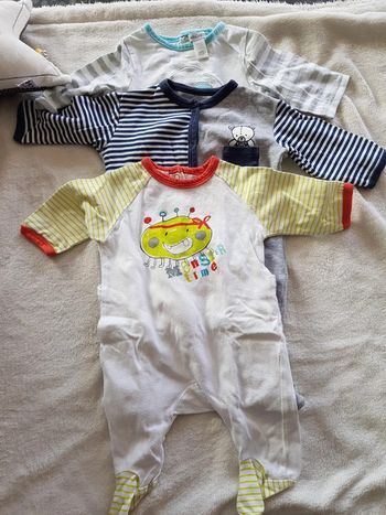 Lot de 3 pyjamas légers bébé garçon 1 mois