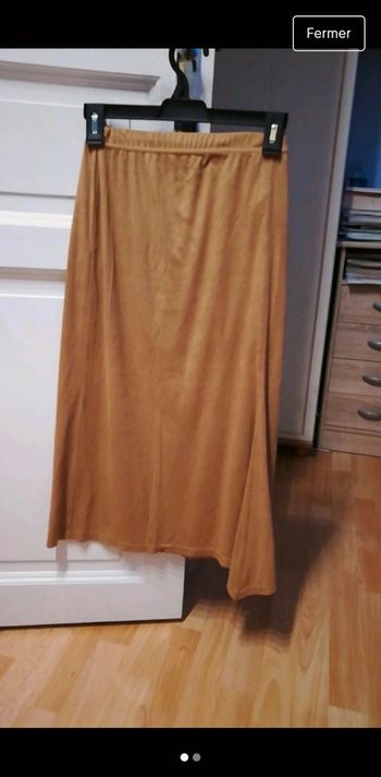 Jupe mi molleg style daim