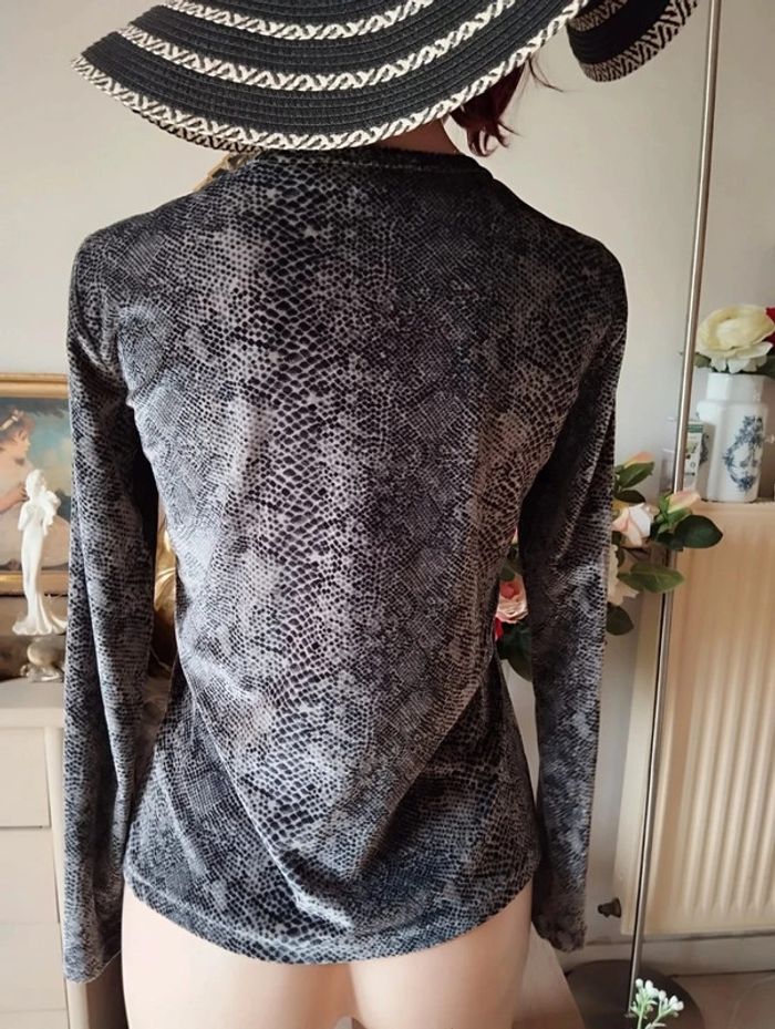 🌿Top Velours Imprimé Python Manoukian T36🌿 - photo numéro 9