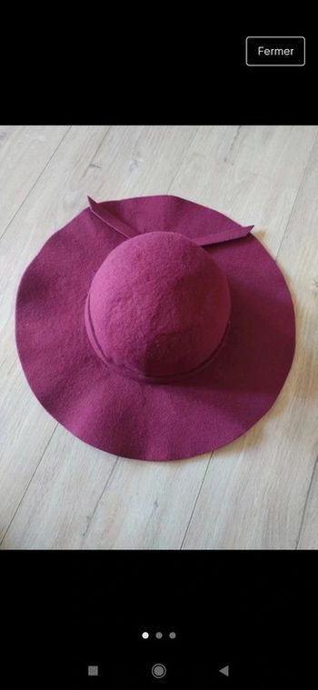 Chapeau capeline en feutre bordeaux automne hiver