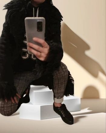 Pantalon ajusté bi matière femme