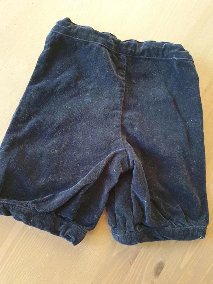 Short en velours 36 mois 3 ans Bout'chou bleu marine - photo numéro 3