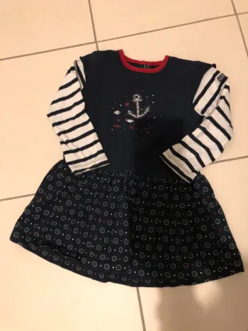 Robe marinière effet superposé + legging