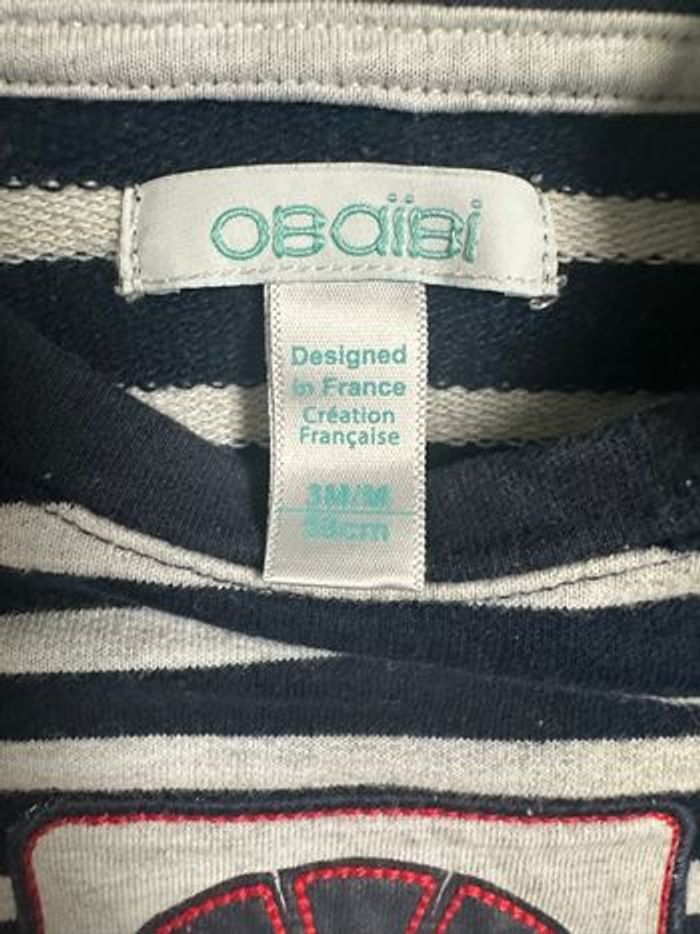 🦁 Sweat rayé Obaïbi - 3 mois - photo numéro 3