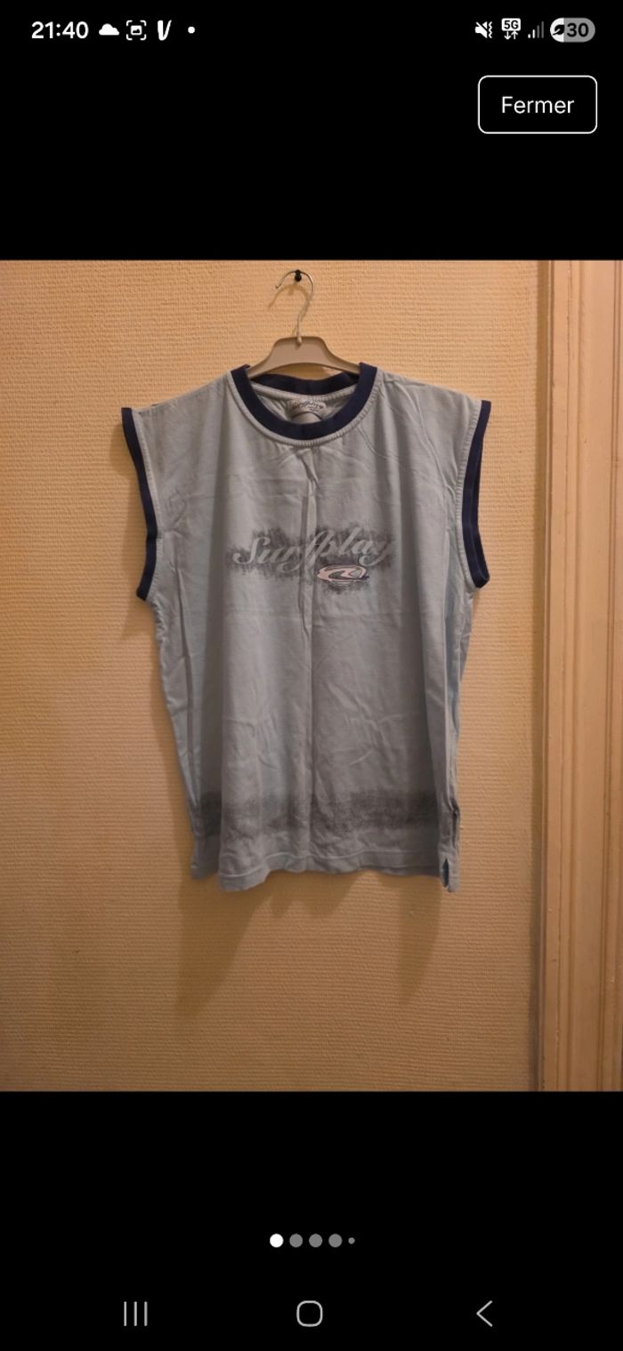 T-shirt vintage sqns manches taille 16 ans - photo numéro 2