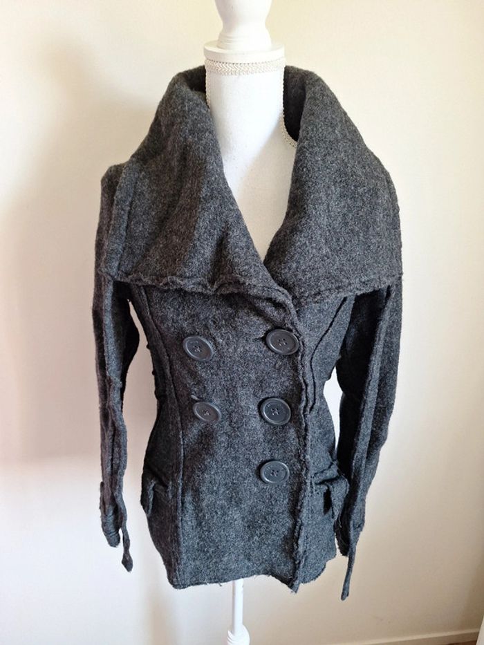 Veste 100% laine grise t40 #F40L-055 - photo numéro 1