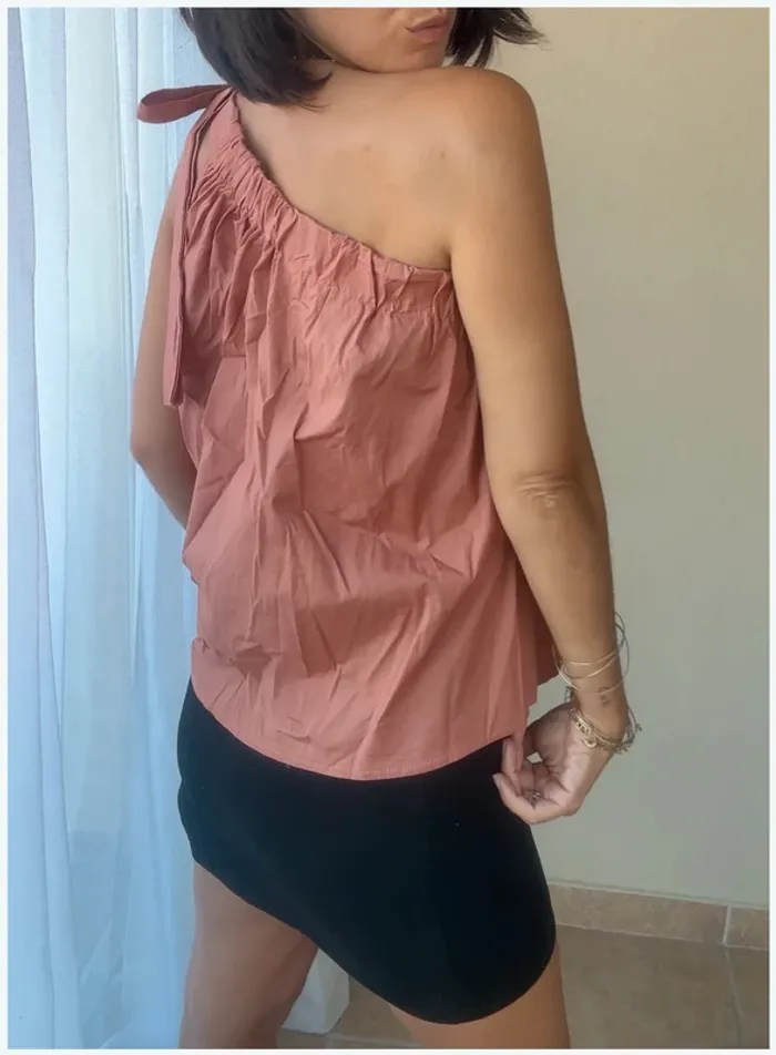 Blouse épaule dénudée terracotta garçonne 36 - photo numéro 3