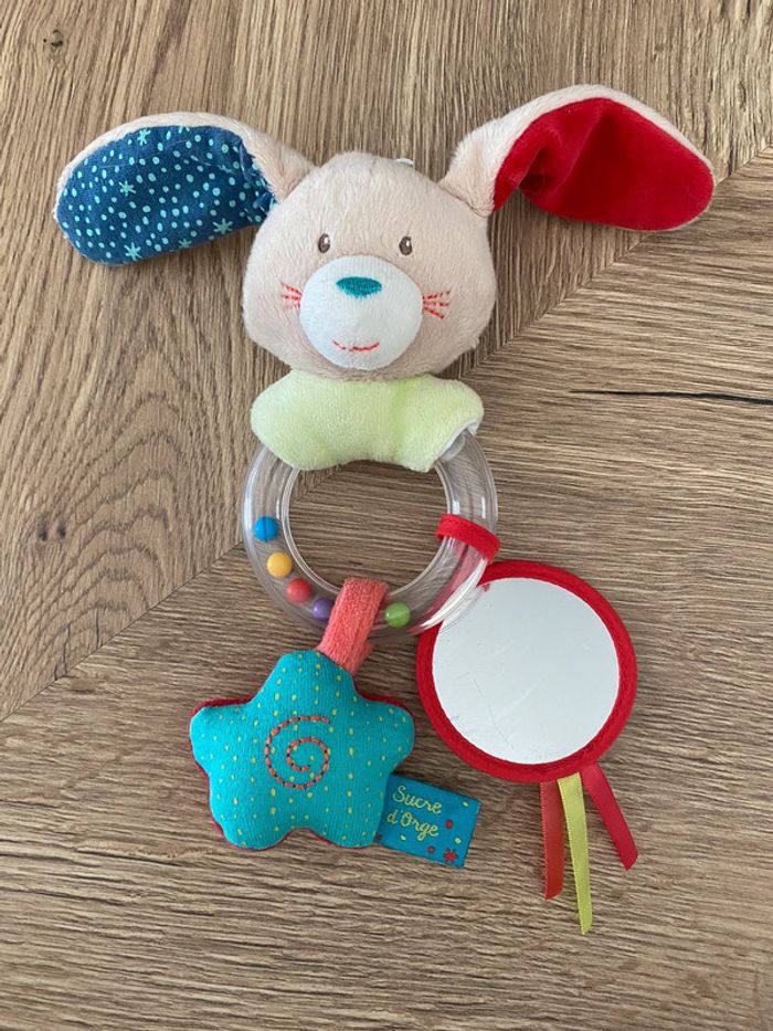 Lot 2 Hochets sucre d’orge lapin + ourson - photo numéro 2