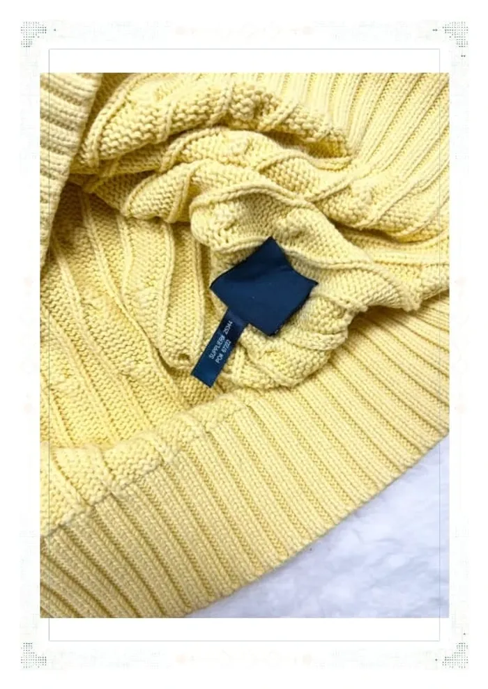 Ralph Lauren pull torsadé jaune femme taille S coton - photo numéro 9