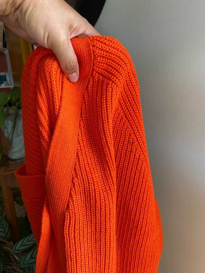 Pull gilet veste oversize orange Jodhpur - photo numéro 5