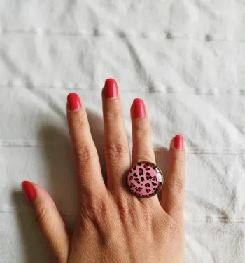 bague ajustable leopard