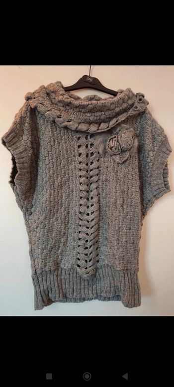 Pull en laine/acrylique gris taille 40/42 Sun Love