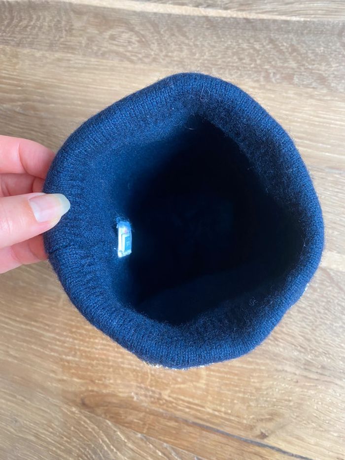 Bonnet bleu marine doré 12 mois - photo numéro 7