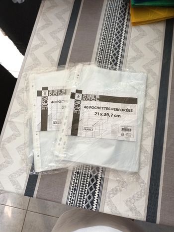 Lot de 2 paquets de pochettes plastiques  21 x29.7 cm