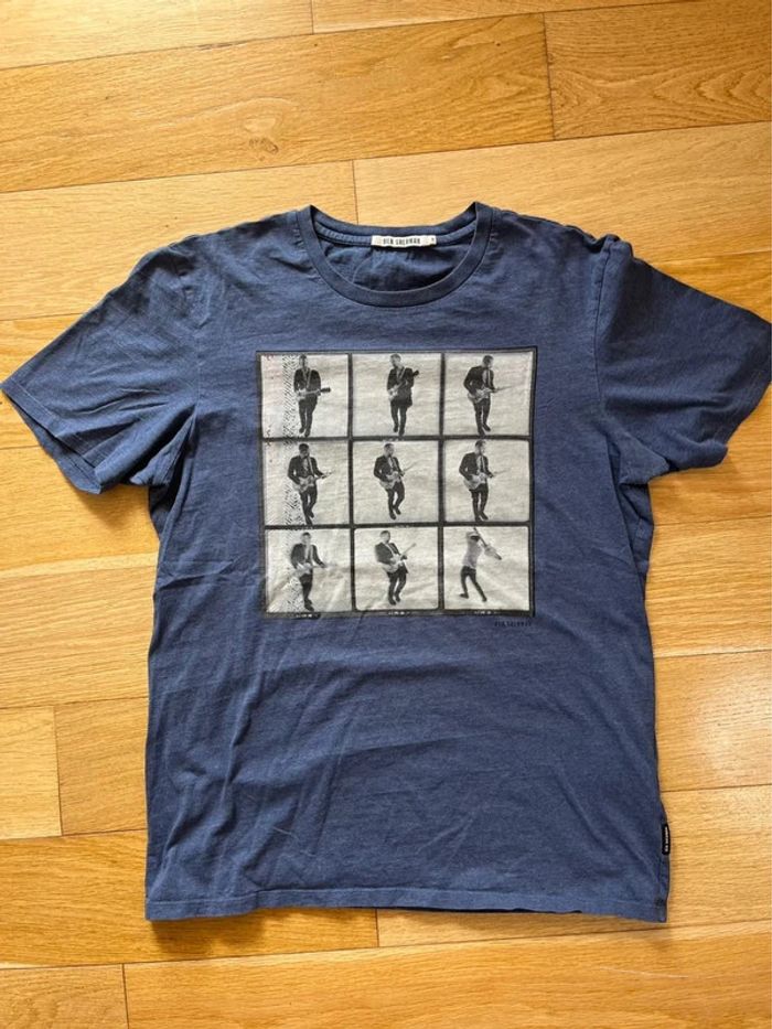 👕 T-shirt Ben Sherman bleu motif guitare guitariste – Taille M – Très bon état