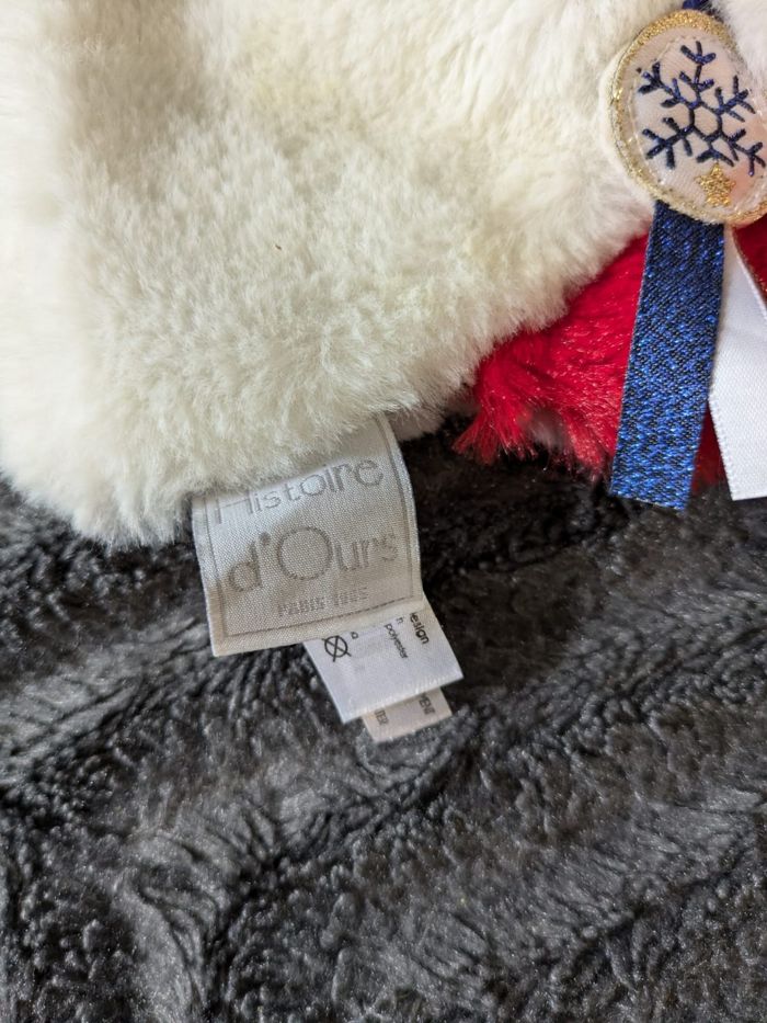 Doudou chien plat bleu blanc rouge Histoire d'Ours - photo numéro 4