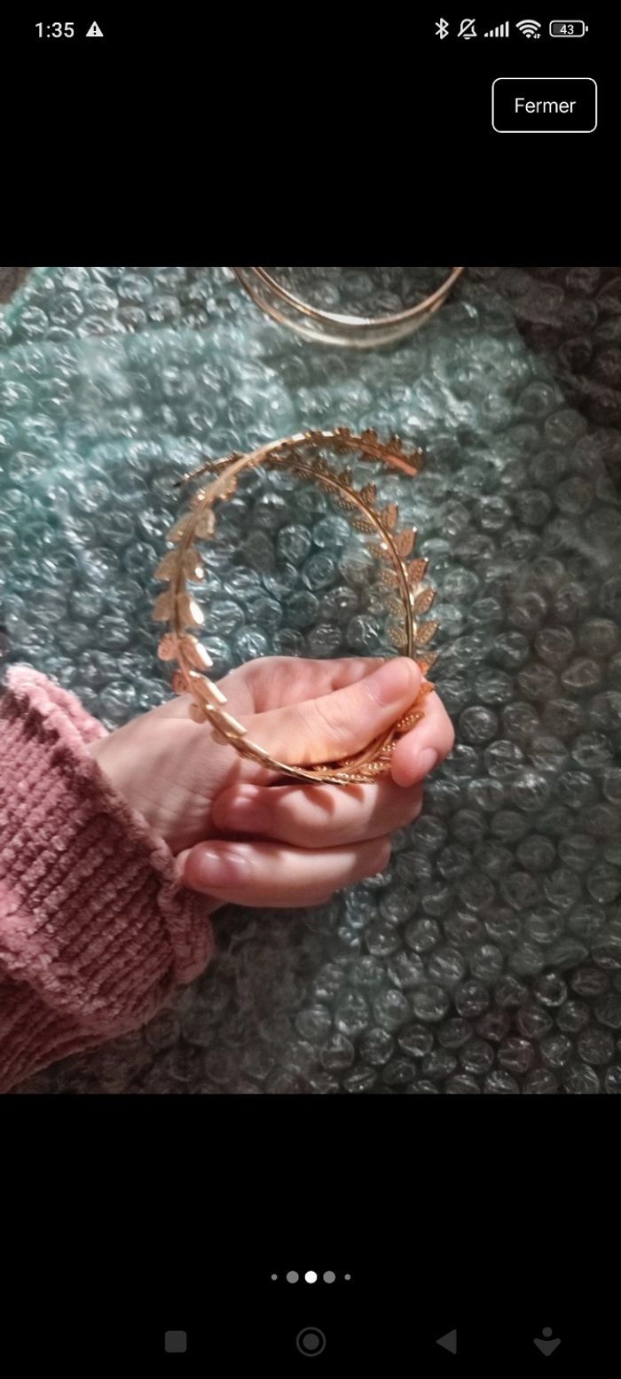 Bracelet de bras acier inoxydable doré - photo numéro 6