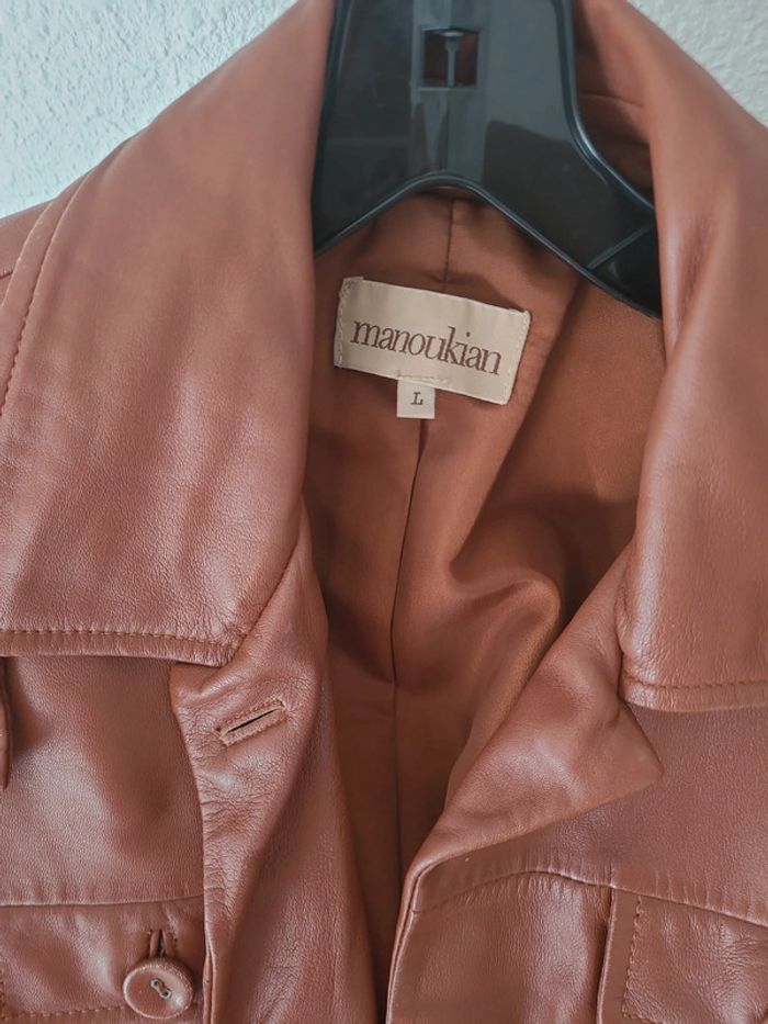 Veste en cuir manoukian L - photo numéro 2
