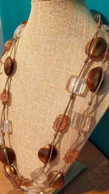 Collier vintage ethnique bohème – Collection Sable & Ébène