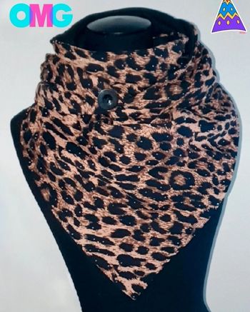 Snood léopard stressés polaire noir intérieur tout doux très chaud