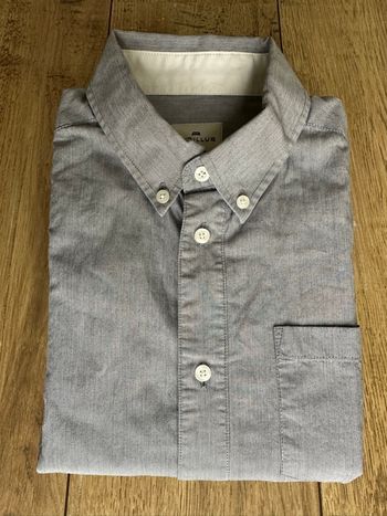 Chemise Cyrillus garçon 14 ans coton gris manches longues chic école occasion