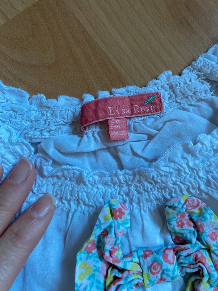 Ensemble T-shirt / blouse + pantacourt Lisa Rose Taille 5 ans - photo numéro 4