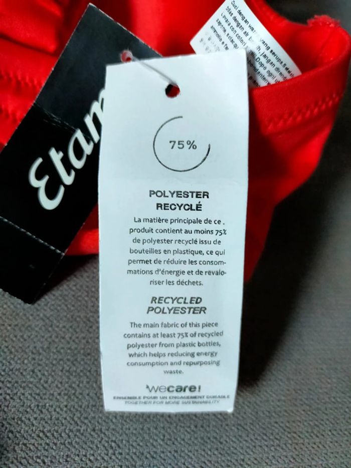 Haut de bikini rouge noué – ETAM – Tailles 90E & 95E - photo numéro 8