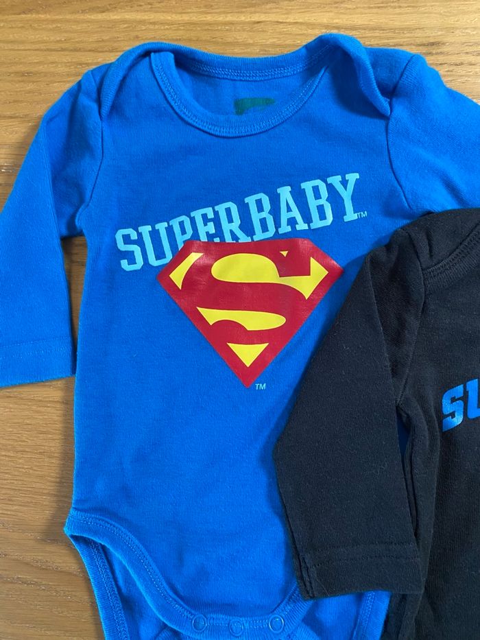 SuperBaby Lot de 2 Bodies bleu/noir Taille 3 mois - photo numéro 5